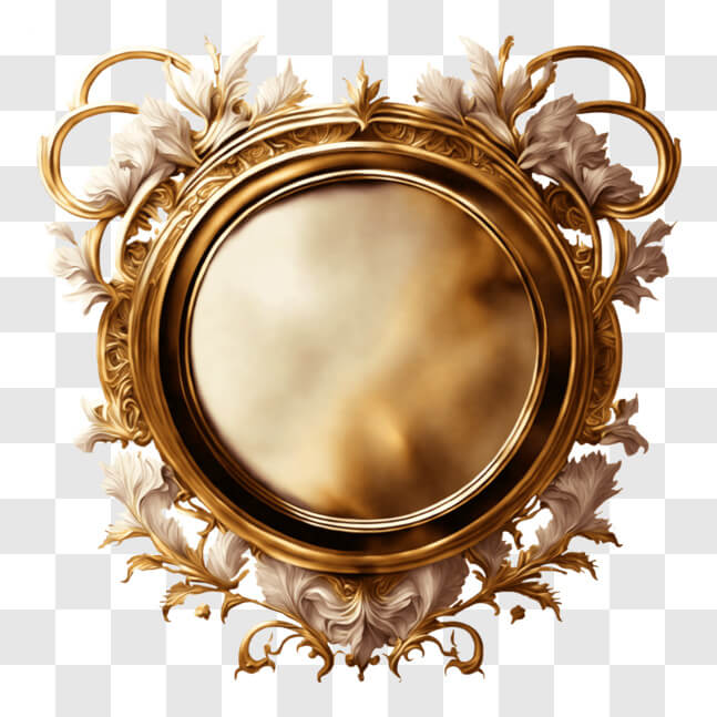 Download Elegant Ornate Gold Frame with Floral Design PNG Online ...