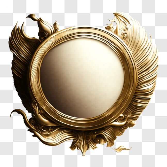 Download Elegant Ornate Gold Circular Frame for Displaying Artwork PNG ...