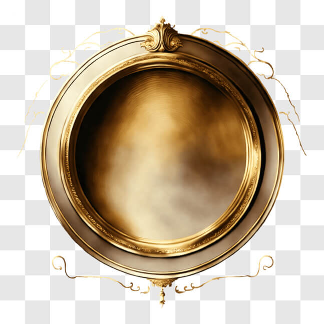 Download Ornate Gold Circular Frame for Decorative Use PNG Online ...