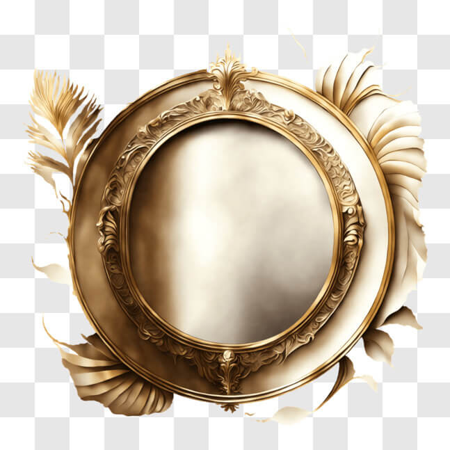 Download Ornate Gold Circular Frame on Black Background PNG Online ...