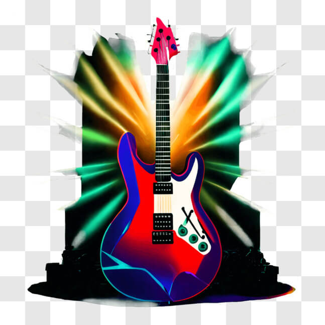 Download Vibrant Electric Guitar with Illuminated Background PNG Online ...