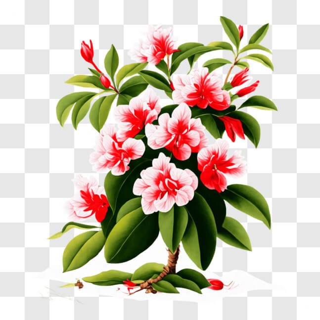 Download Vibrant Rhododendron Flower Painting PNG Online - Creative Fabrica