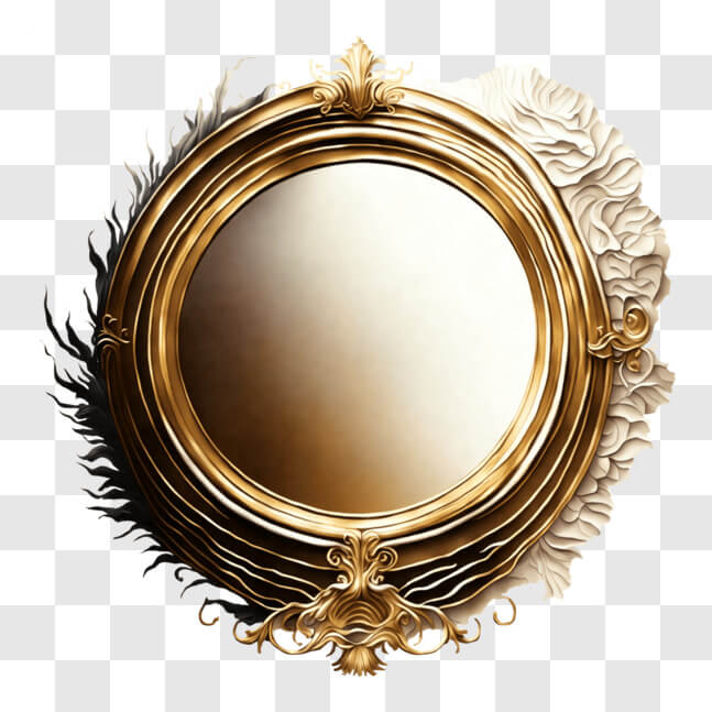 Download Elegant Gold-Framed Mirror with Floral Patterns and Ornaments ...