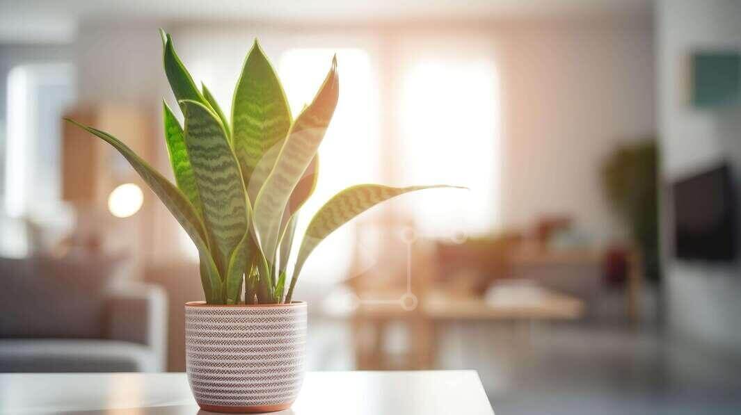 Beautiful Potted Plant in a Cozy Living Room stock photo | Creative Fabrica