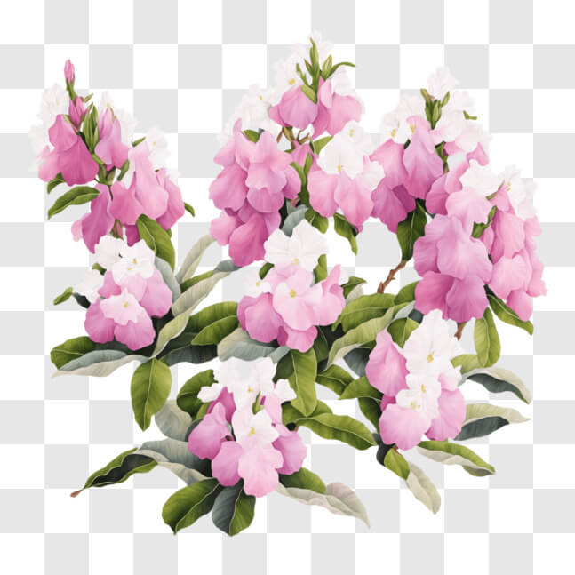 Download Beautiful Pink and White Flowers in Full Bloom PNG Online ...