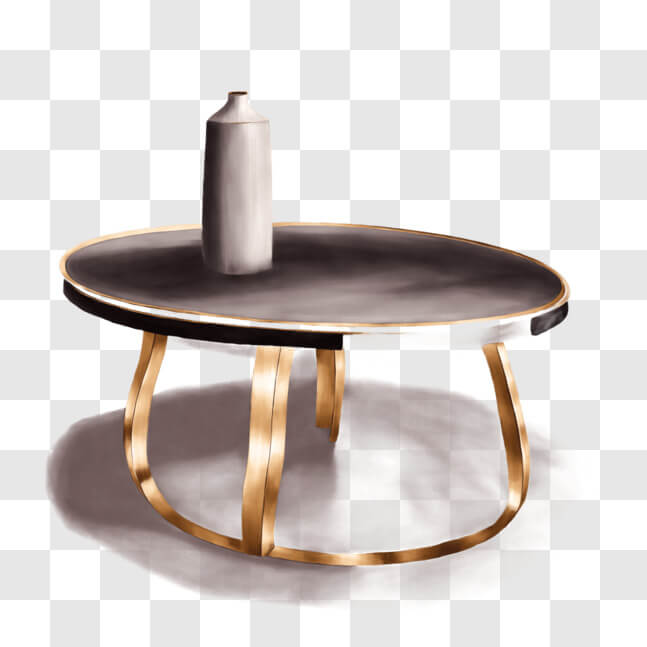 Download Elegant Black and Gold Coffee Table with Modern Design PNG