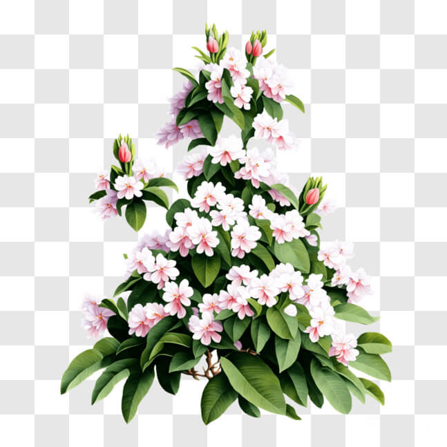 Download Elegant White Flowering Plant Painting PNG Online - Creative ...
