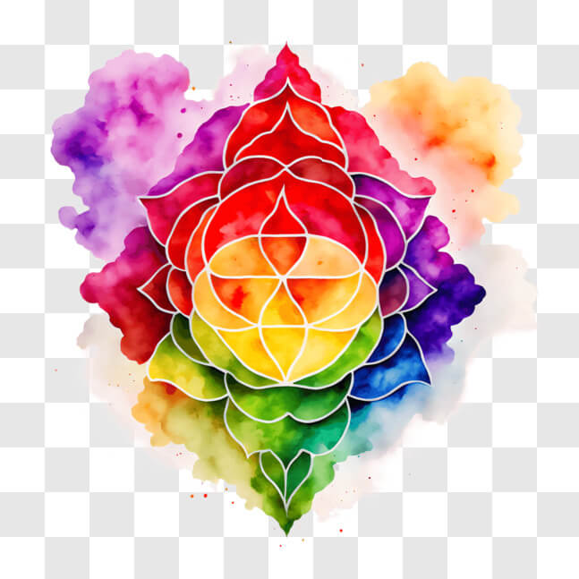 Download Colorful Abstract Painting of Chakra Symbol PNGs Online ...