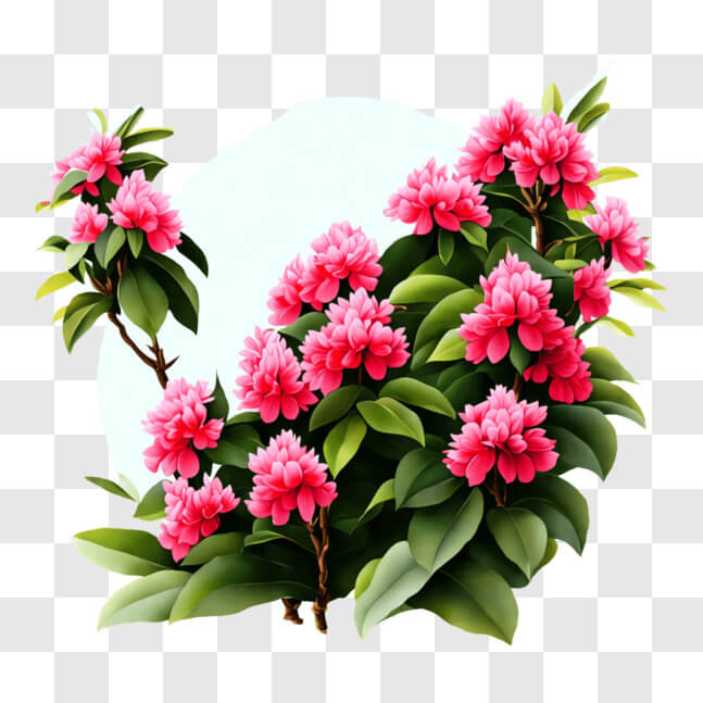 Download Vibrant Pink Flower Bush in Full Bloom PNG Online - Creative ...