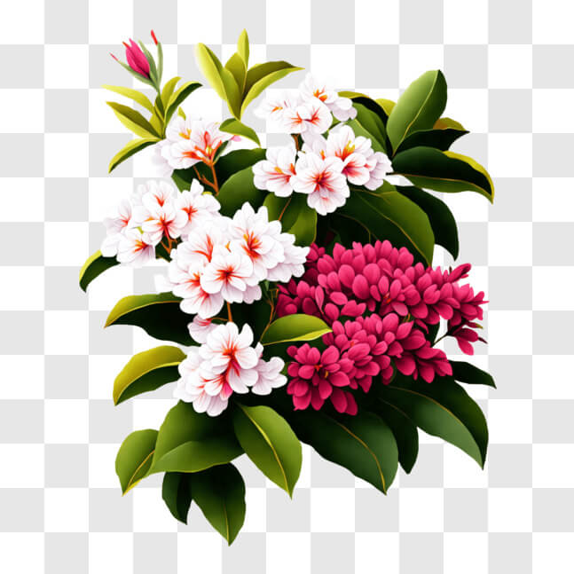 Download Vibrant Rhododendron Bouquet with Roses, Lilies, and More PNG ...