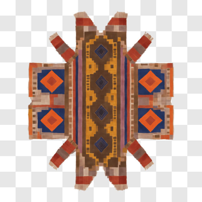 Cerialmonial Rugs Download Ceremonial Rug with Orange, Brown, and Blue Pattern PNGs ...