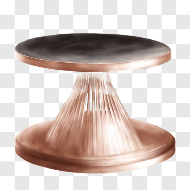 Download CopperColored GlassTop Table on Oval Pedestal PNG Online Creative Fabrica
