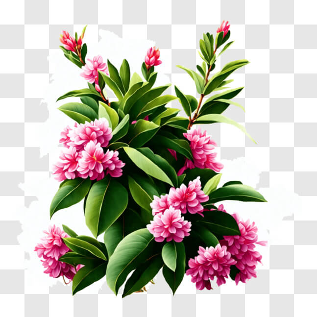 Download Lilac Plant with Pink Flowers and Green Leaves PNG Online ...