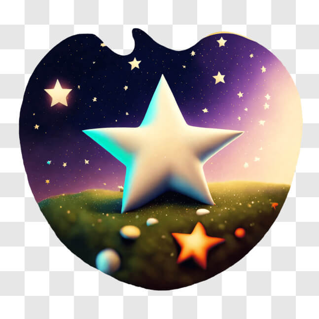 Download Art Installation - Star in Apple-shaped Field with Stars PNGs ...