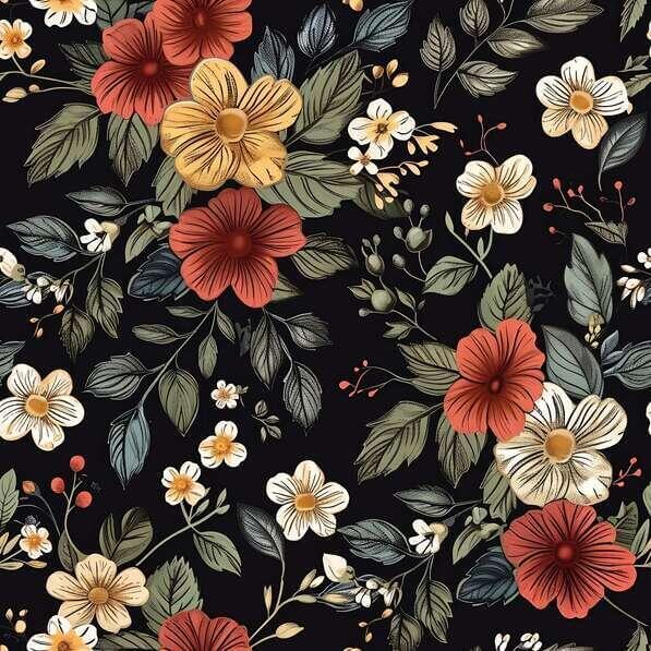 Download Vibrant Floral Wallpaper or Fabric Patterns Online - Creative ...