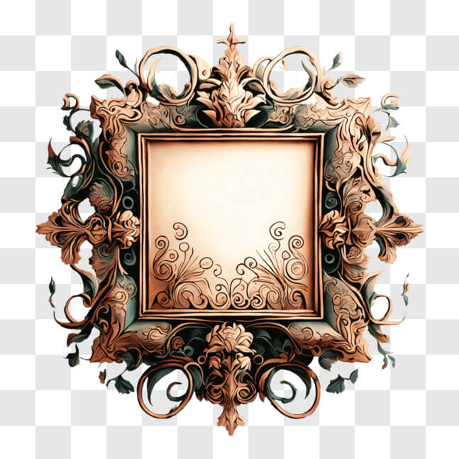Download Ornate Floral Design Picture Frame PNGs Online - Creative Fabrica