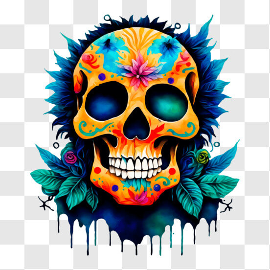 Colorful Sugar Skull for Dia de los Muertos Celebration