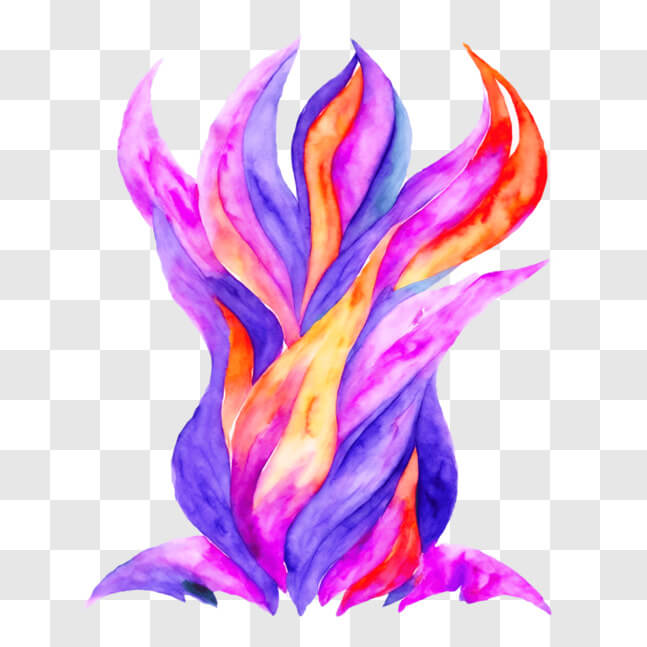 Download Vibrant Watercolor Flower Artwork PNG Online - Creative Fabrica