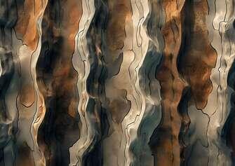 Close-up of Tree Trunk with Brown, Orange, and Yellow Stripes Close-up of Tree Trunk with Brown, Orange, and Yellow Stripes thumbnail