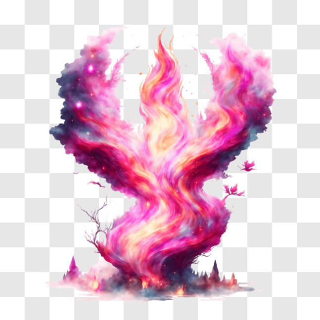 Download Pink and Purple Phoenix Rising from the Ground PNGs Online ...