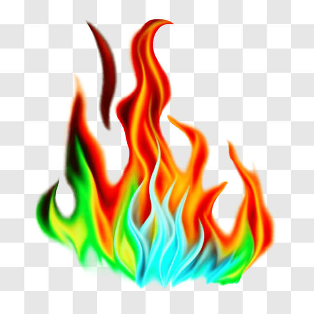 Download Colorful Fire Flame Icon PNGs Online - Creative Fabrica