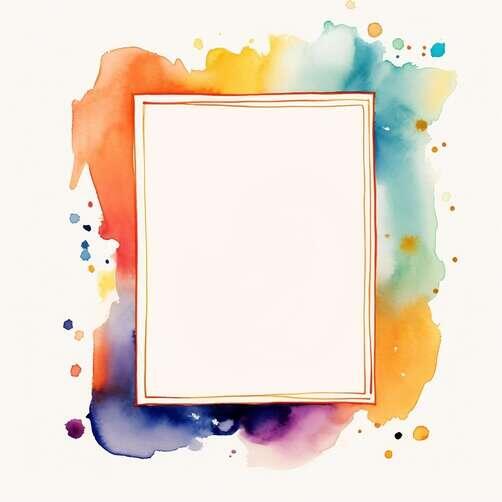 Colorful Watercolor Frame on White Background Colorful Watercolor Frame on White Background thumbnail