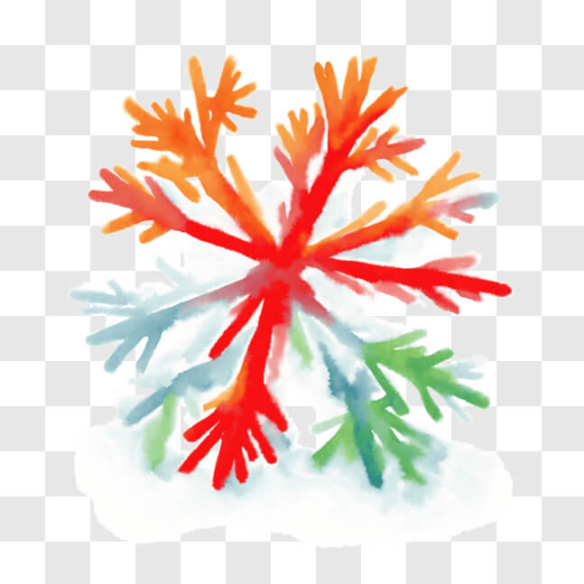 Download Vibrant Snowflake in Isolation PNG Online - Creative Fabrica