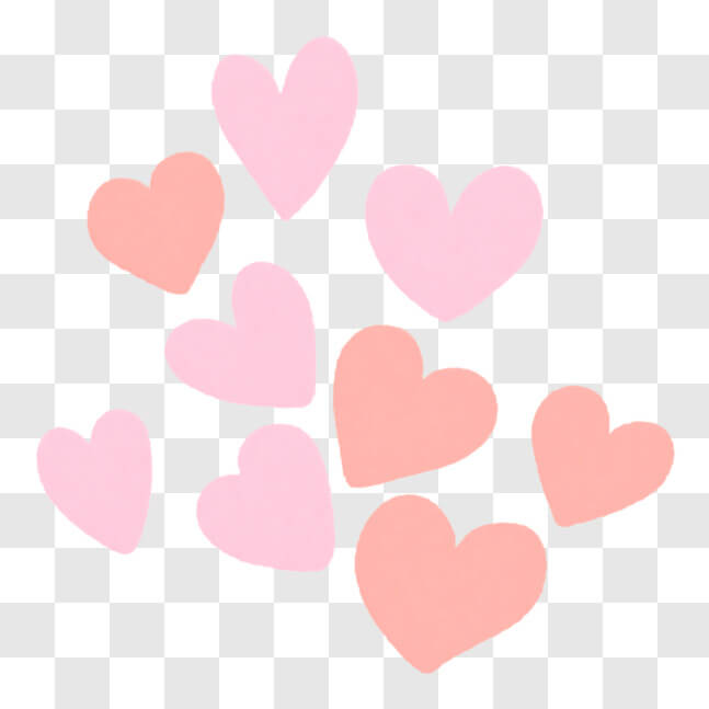 Download Group of Pink Heart Balloons Floating in the Air PNGs Online ...
