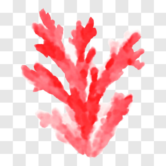 Download Vibrant Red Watercolor Coral Floating on Water PNG Online ...