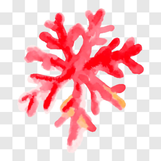 Download Vibrant Red Watercolor Snowflake Artwork PNG Online - Creative ...