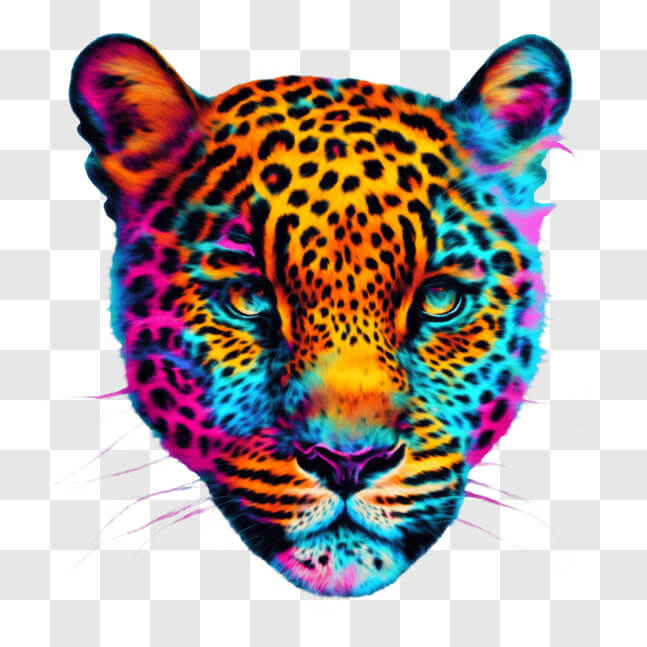 Download Colorful Leopard Head Decal for Electronic Devices PNGs Online ...