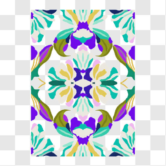 Colorful floret design on black background outlined with purple, blue,  green, and orange png download - 3500*3900 - Free Transparent Colorful  Floret Design png Download. - CleanPNG / KissPNG