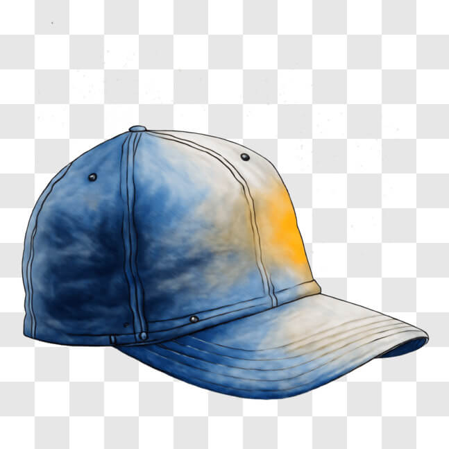 Download Blue and Yellow Baseball Cap in Winter PNG Online - Creative