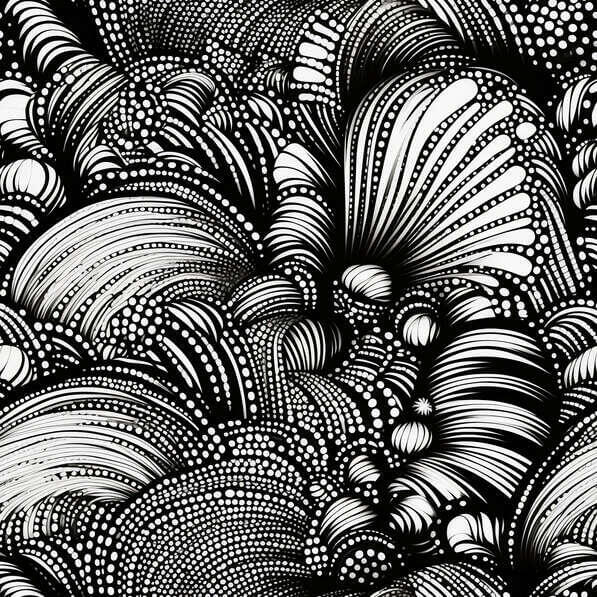 Download Black and White Abstract Pattern with Swirls and Dots Patterns ...