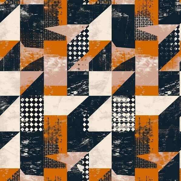 Download Modern Geometric Abstract Pattern in Orange and Black Patterns ...