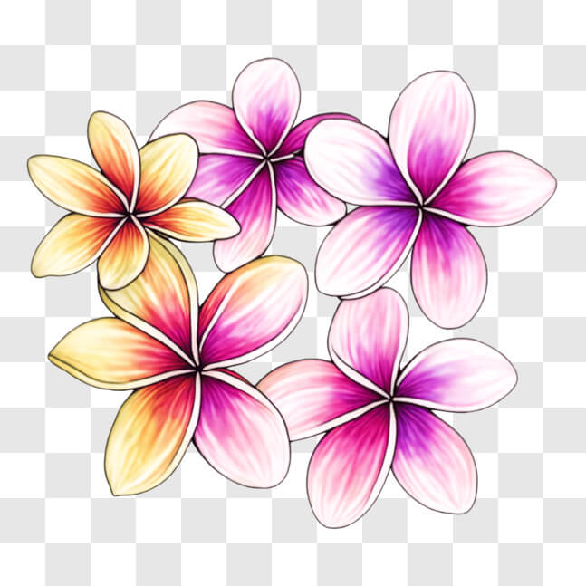 Download Vibrant Frangipani Flowers in Tropical Location PNG Online ...