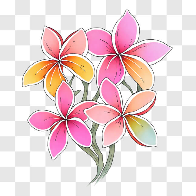 Download Vibrant Tropical Flowers in Unique Arrangement PNG Online ...