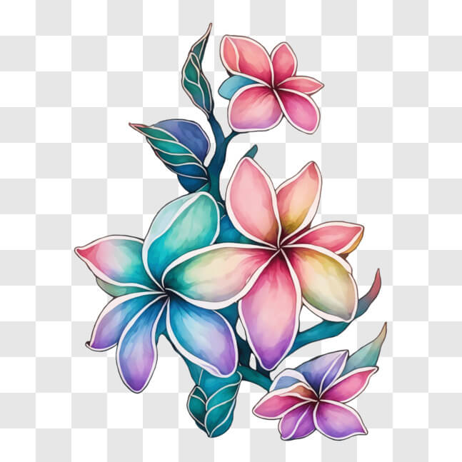 Download Vibrant Flower Drawing in Various Shades PNG Online - Creative ...