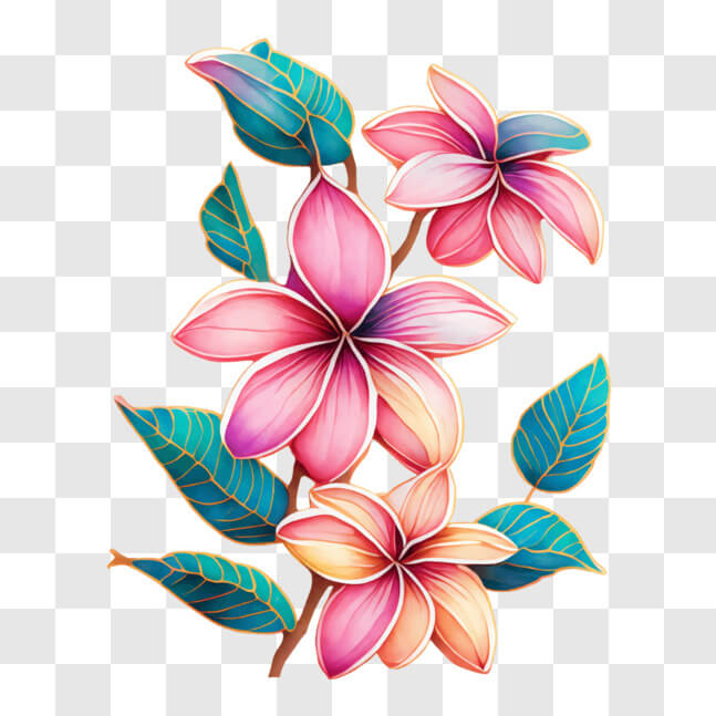 Download Vibrant Pink and Blue Flowers in Spring or Summer PNG Online ...