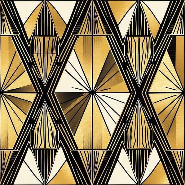 Download Black and Gold Art Deco Pattern with Geometric Shapes Patterns ...