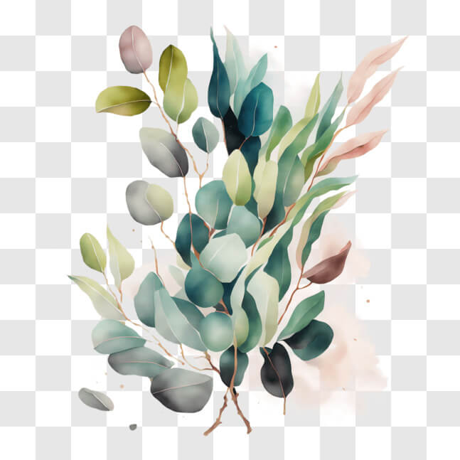 Download Eucalyptus Plants Watercolor Painting PNG Online - Creative ...