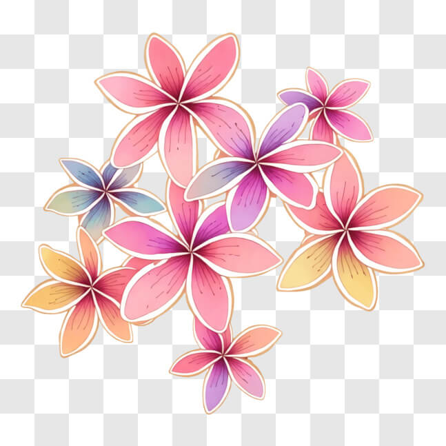 Download Vibrant Flower Bouquet in Pink, Purple, and Yellow PNG Online ...