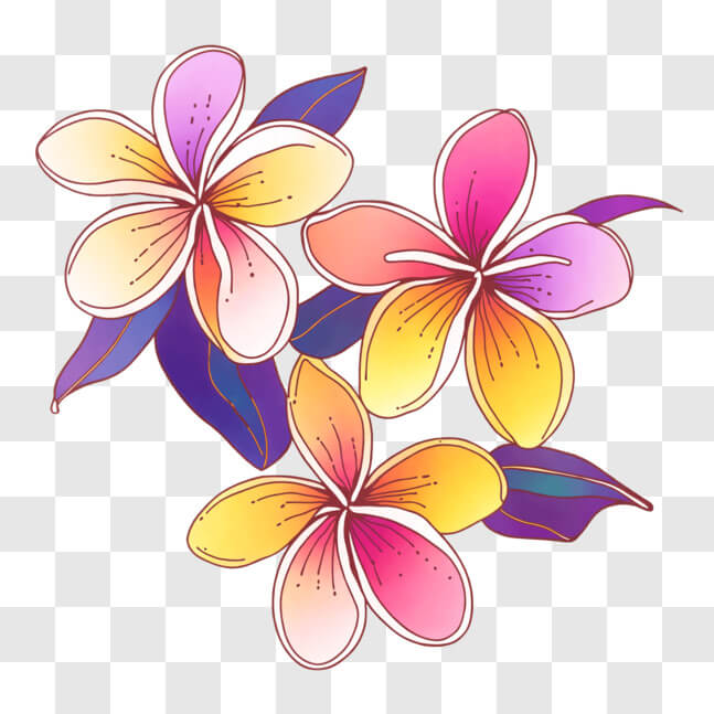 Download Vibrant Plumeria Flowers - Hawaiian Beauty PNG Online ...