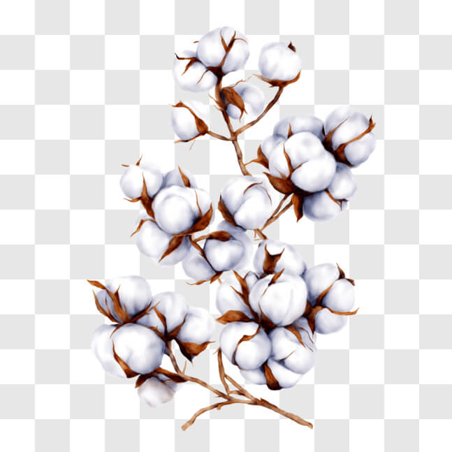 Download White Cotton Flowers for Textiles and Clothing PNG Online ...