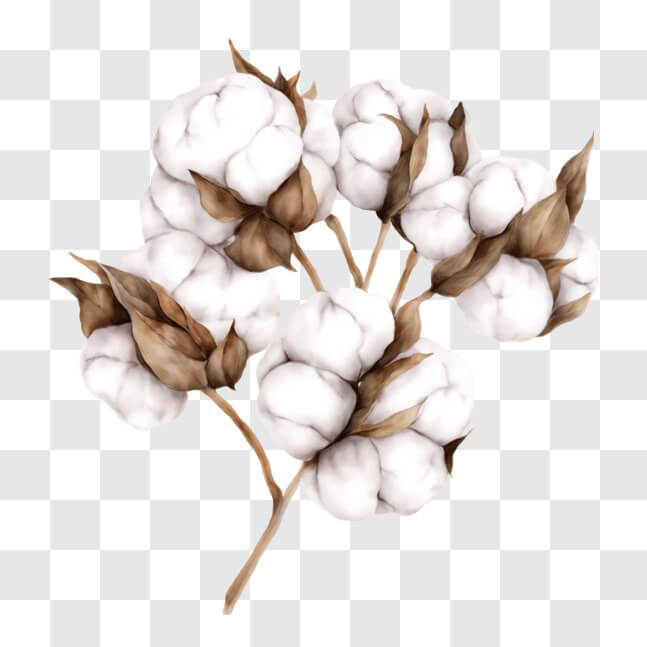 Download Freshly picked white cotton flowers PNG Online - Creative Fabrica