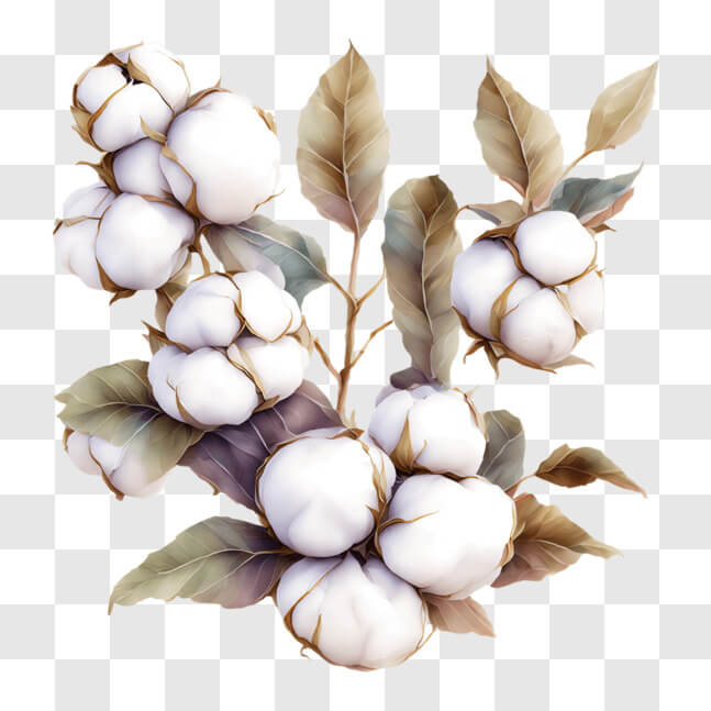 Download Beautiful Blooming White Cotton Flowers PNG Online - Creative ...