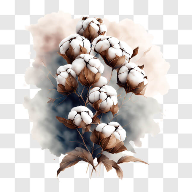 Download Bouquet of Cotton Flowers - Nature and Textile PNG Online ...