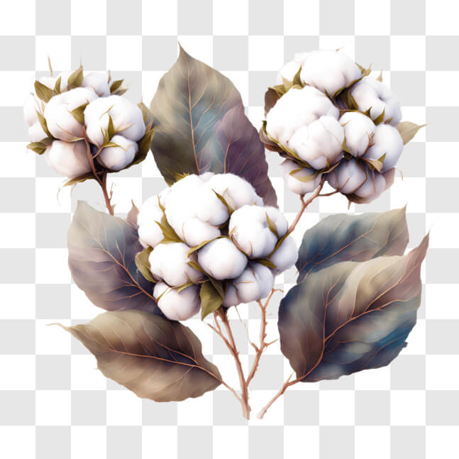 Download White Cotton Flowers Bouquet PNG Online - Creative Fabrica