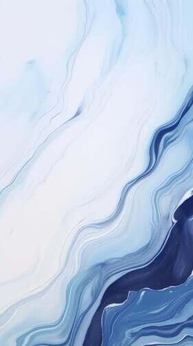 Blue and White Abstract Painting with Swirls and Waves Blue and White Abstract Painting with Swirls and Waves thumbnail