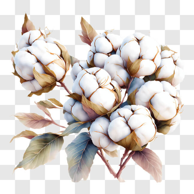 Download Bunch of White Cotton Flowers PNG Online - Creative Fabrica